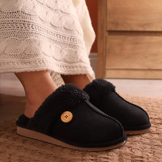 Pantuflas Peludas Kidmi 🌨️🐾: invierno cálido para mujeres. Con forro de felpa y espuma, máxima comodidad en casa. Suavidad y estilo en cada paso ❄️✨.